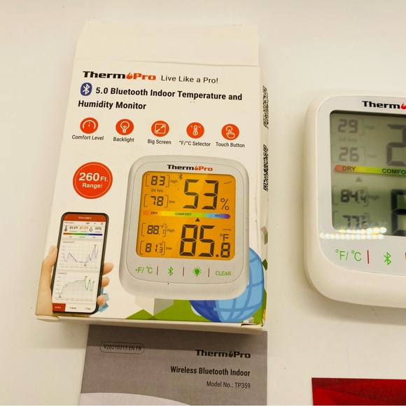 NWT ThermoPro BluetoothThermometer, Temperature & Humidity Monitor - Picture 5 of 10